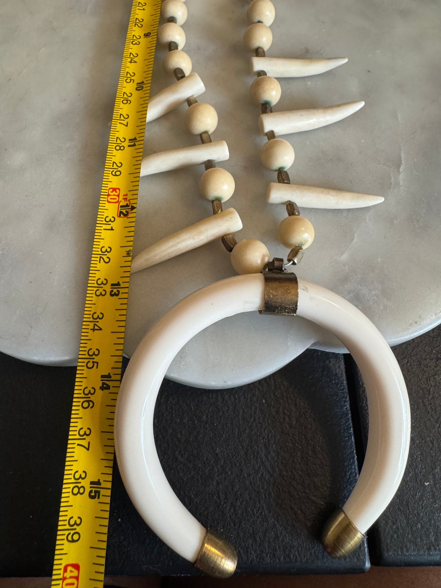 Vtg Horn Necklace